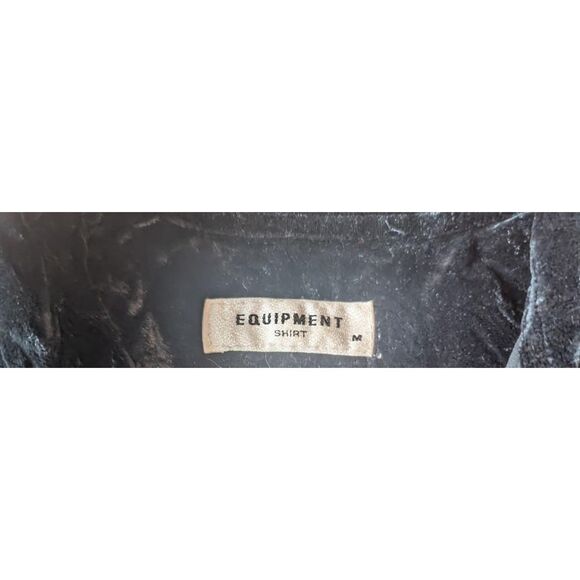 EQUIPMENT Black Velvet Blouse Silk Medium Goth Glam Academia - Picture 3 of 7